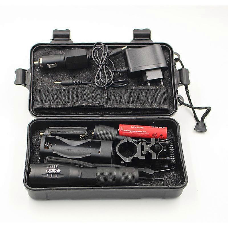 Bright XP-G V6 Tactical LED Flashlight Bike Light 5 Mode 3000 Lumens Zoomable Torch 18650 Battery Waterproof for Hunting Lantern