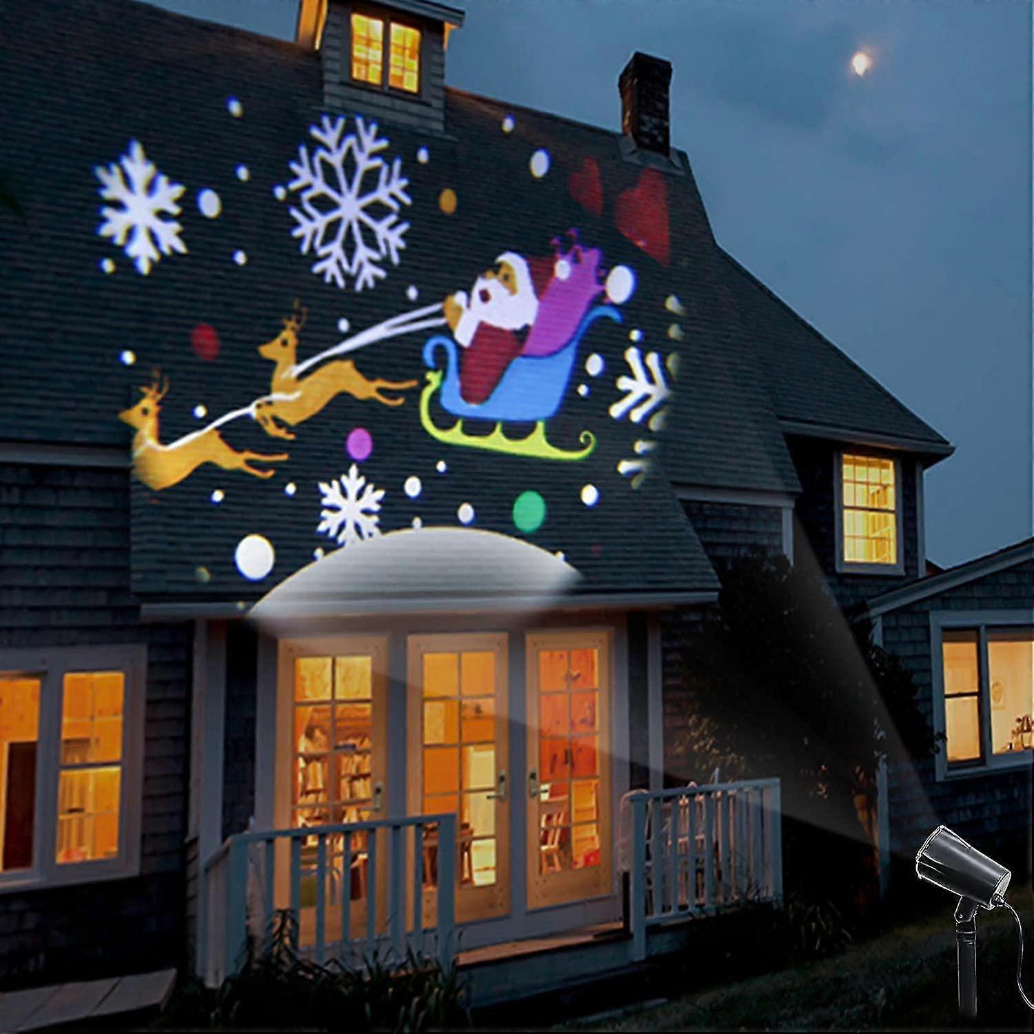 Christmas Projector Outdoor Lights, 3D Rotating LED Projector Waterproof Christmas Lights Pattern f