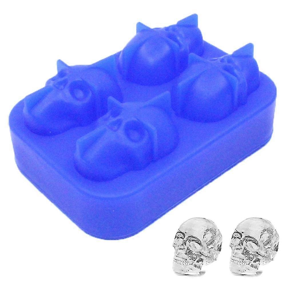 Skull Ice Trays 2pcs, Reusable Ice Trays - Stackable Ice Trays For Whisky Cocktail Freezer