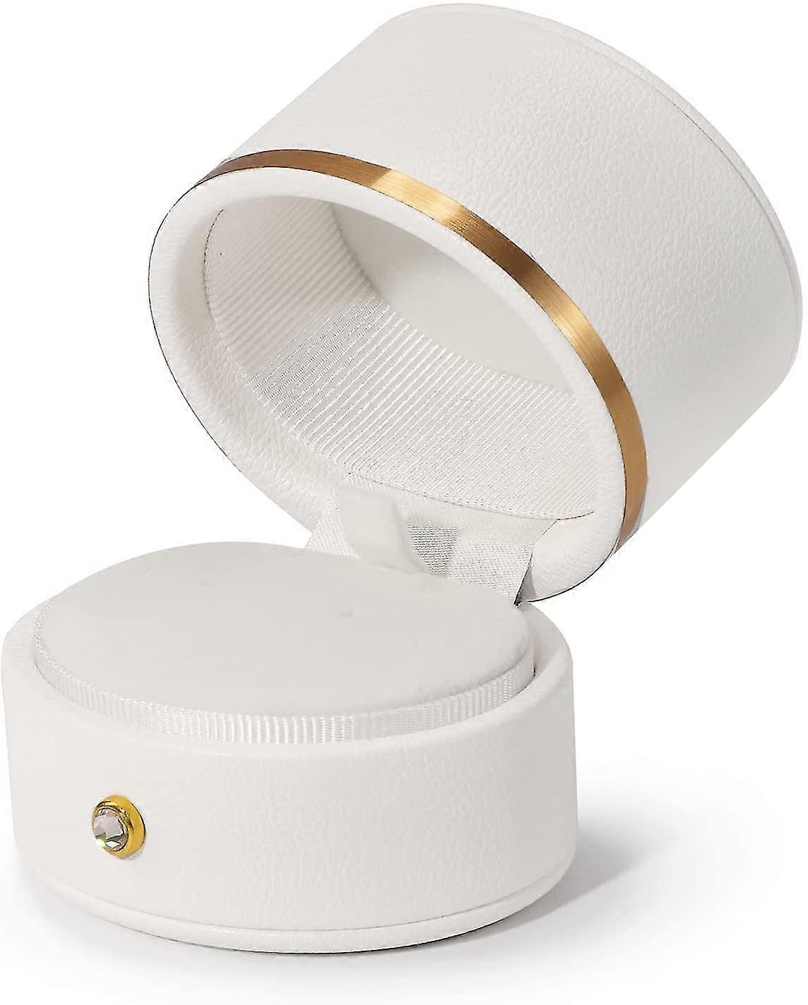 Leather Ring Box Engagement Proposal Wedding Ring Gift Box Multifunctional Jewelry Boxes