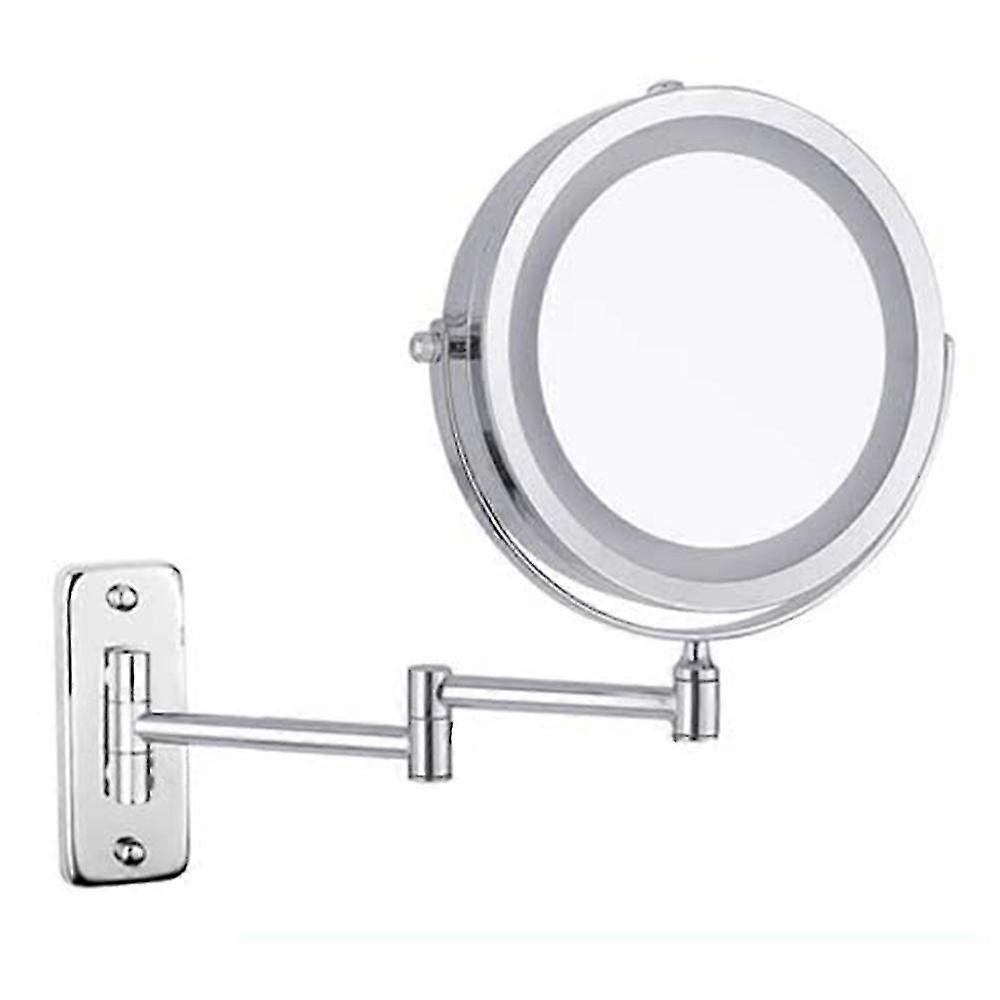 Wall Mounted Makeup Mirror, 10x Magnifying Double Sided Led Lighted Mirror