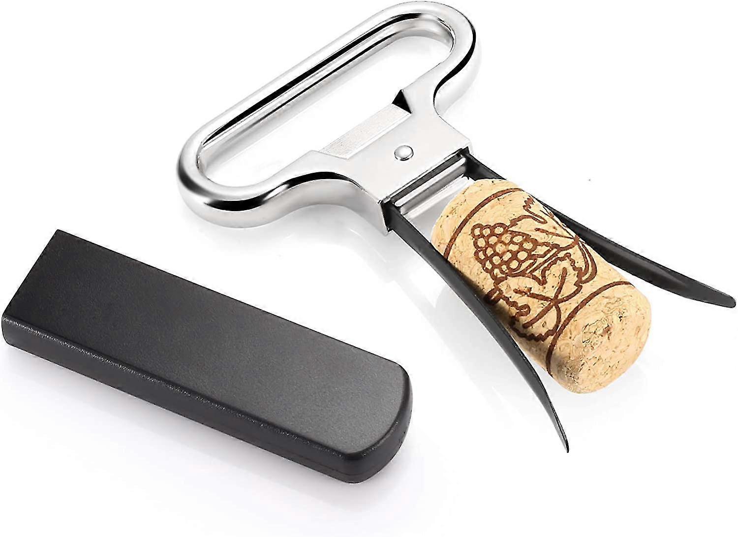 Wine Opener Corkscrew Wine Bottle Opener Two-prong Cork Puller(black)