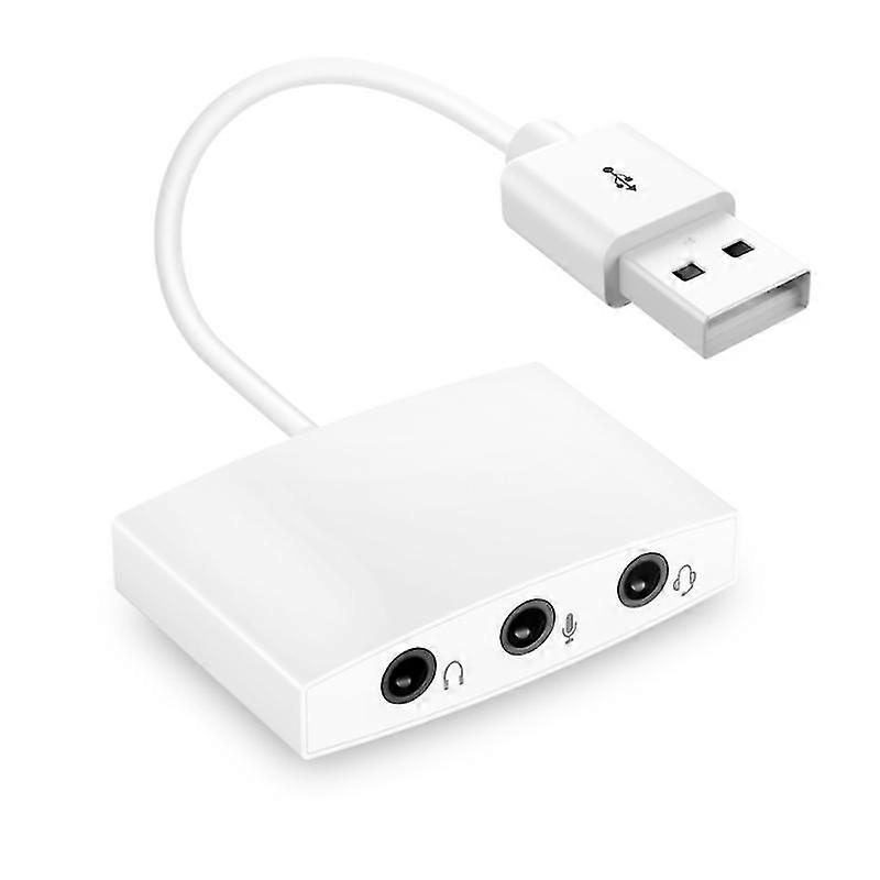Externer USB-Soundkartenkonverter, 3-Port-Adapter für Kopfhörer und Mikrofon