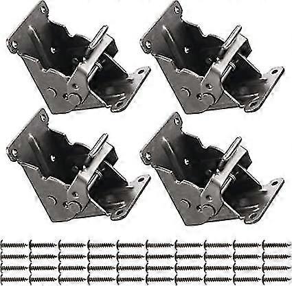 4pcs Table Bed Leg Folding Brackets With Screws, Foldable Hinge Hardware, Self-lock Extension Shelf Bracket
