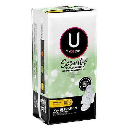 Kimberly Clark Feminine Pad U by Kotex Security Ultra Thin with Wings Regular Absorbency ,Pack Of 36