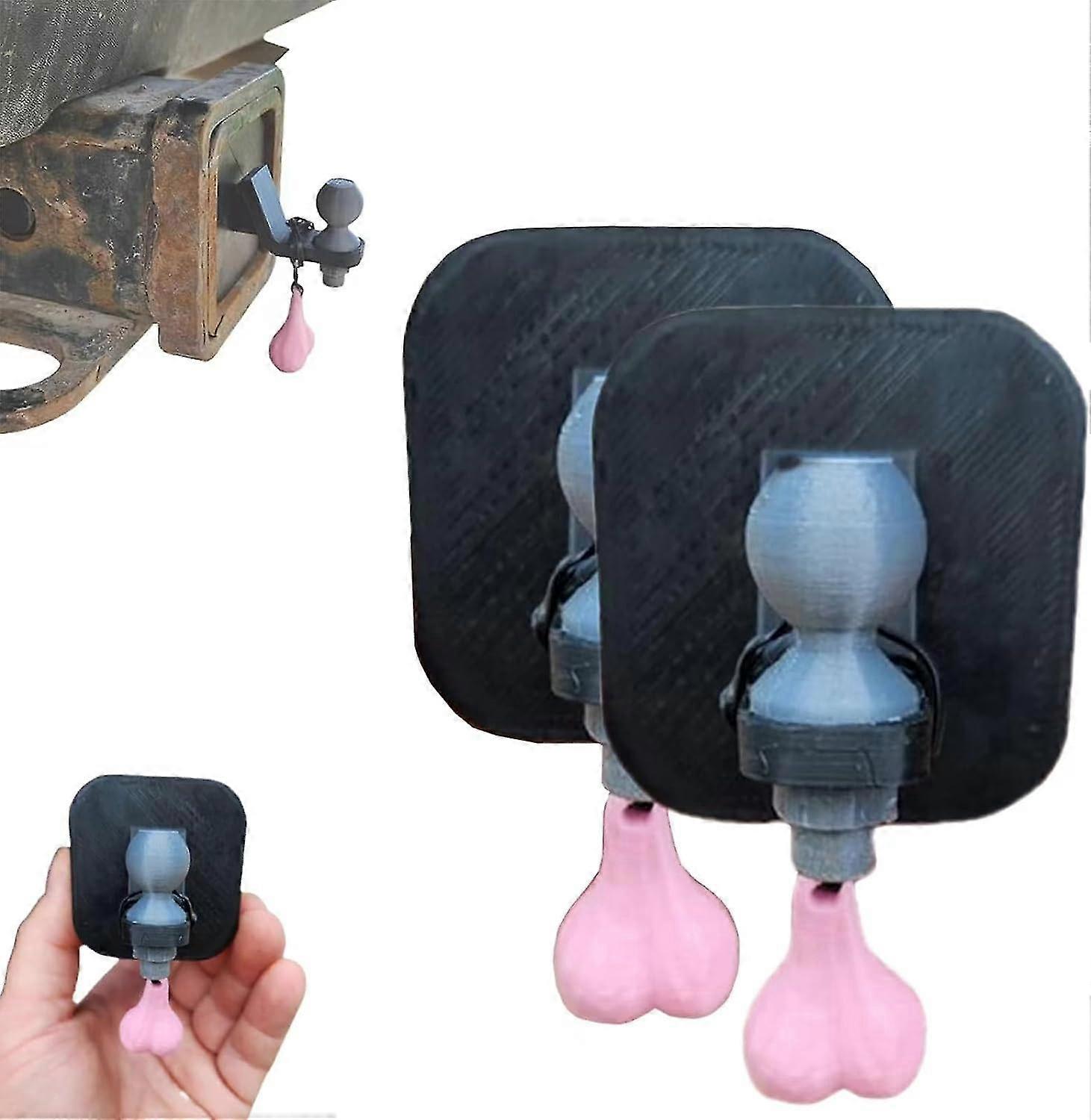 Funny Trailer Hitch Cover, Trailer Hook Cover With Tiny Nuts, 2 X 2-inch 3d Tiny Hitch With Tiny Nuts For Square Receivers, Novelty Towing Hitch Cover