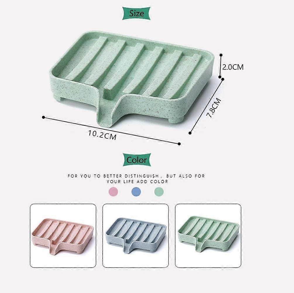 Set of 3 Soap Dish with Drainer, Soap Dish, Soap Dish, Shower Soap Dish with Automatic Drainer, Soap Box, Soap Dish, Soap Dish for Bathroom and Kitche