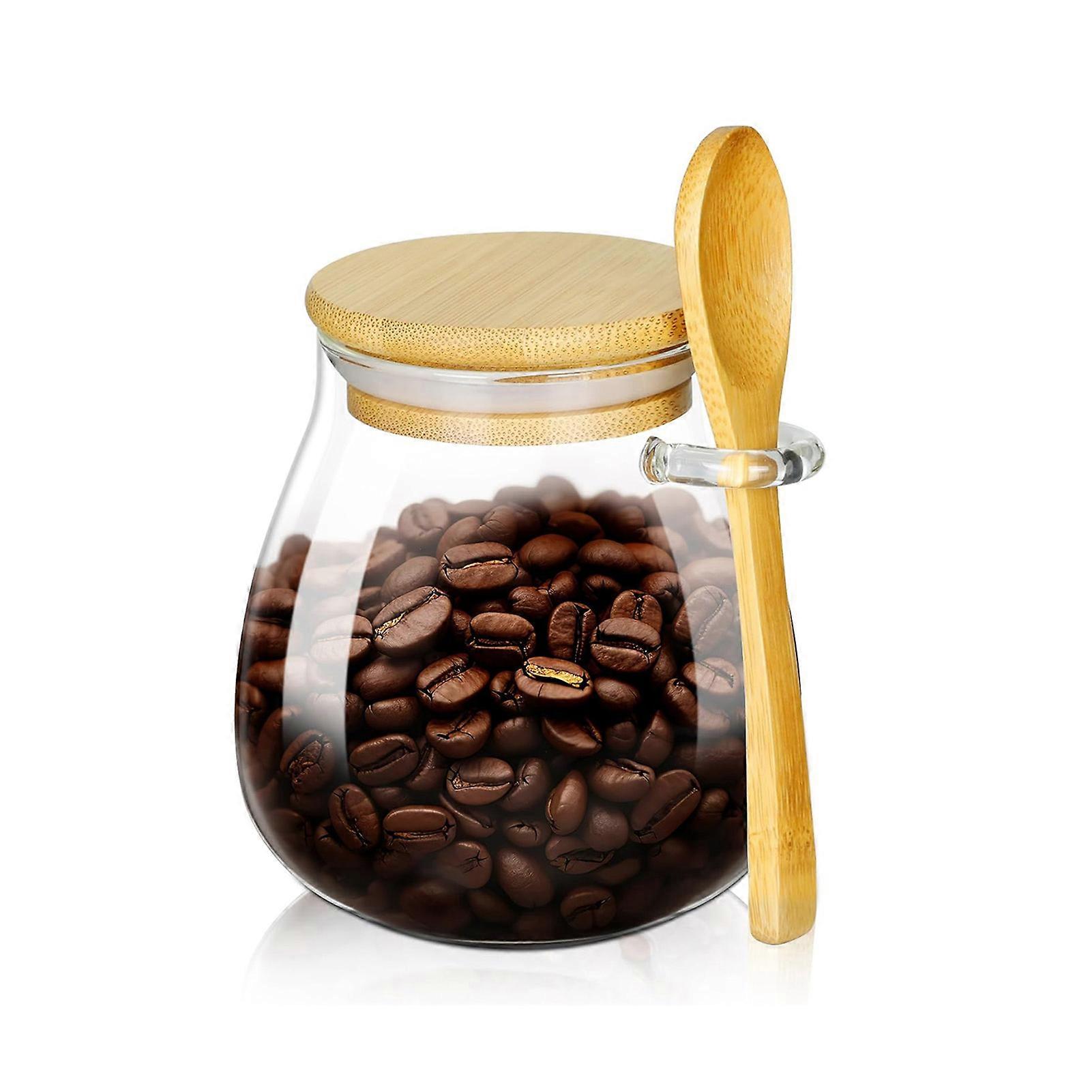 Sugar Container with Spoon Glass Pantry Storage Containers For Coffee Tea Salt Nuts Candy Matcha