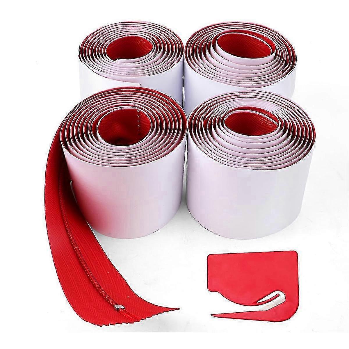 4 قطع سحاب حاجز الغبار ، 7 أقدام × 3 بوصة ذاتية اللصق قماش القنب مزدوج سحاب فوري حماية الغبار الباب مع قاطع الأغطية