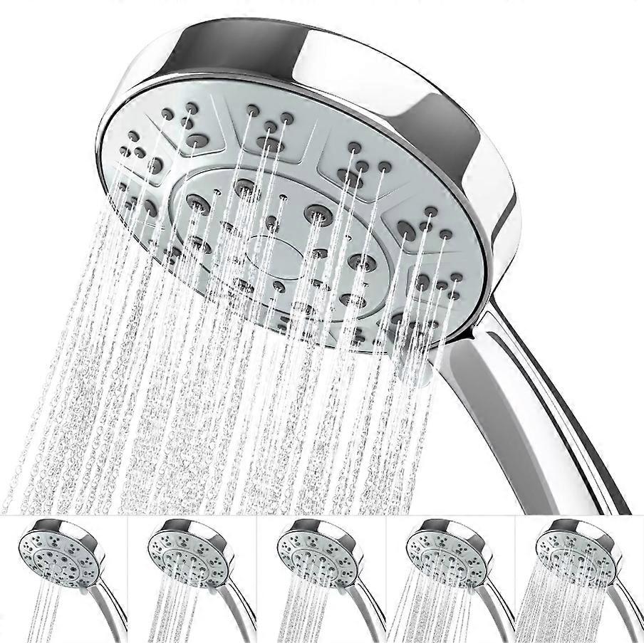 Shower Head High Pressure Universal Water Saving Chrome Large Bath 5 Mode