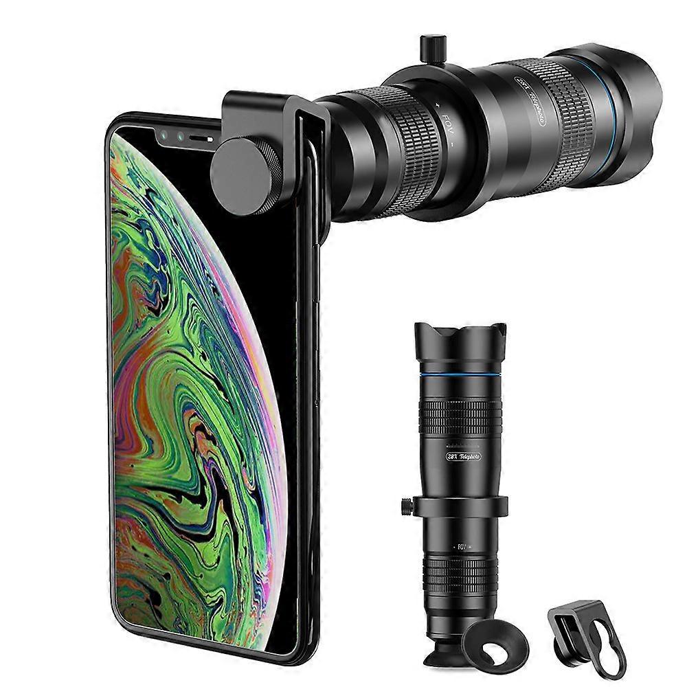 28X HD Concert Monocular Telescope with Shutter - Universal Long-Focus Cell Phone Lens for iPhone, Samsung, Huawei, Xiaomi