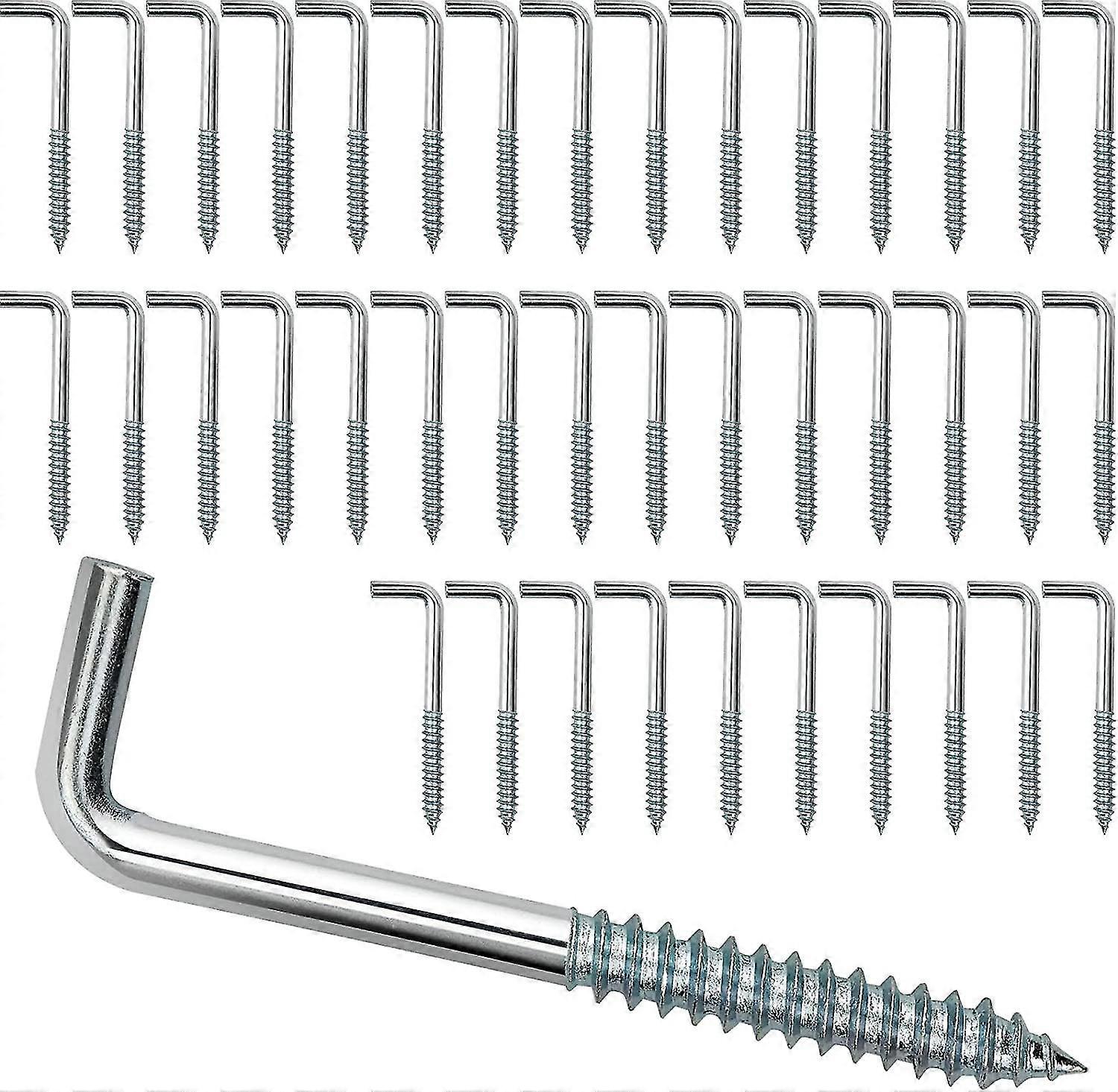 40 Pcs L-hook Screws, Square Hook Screws