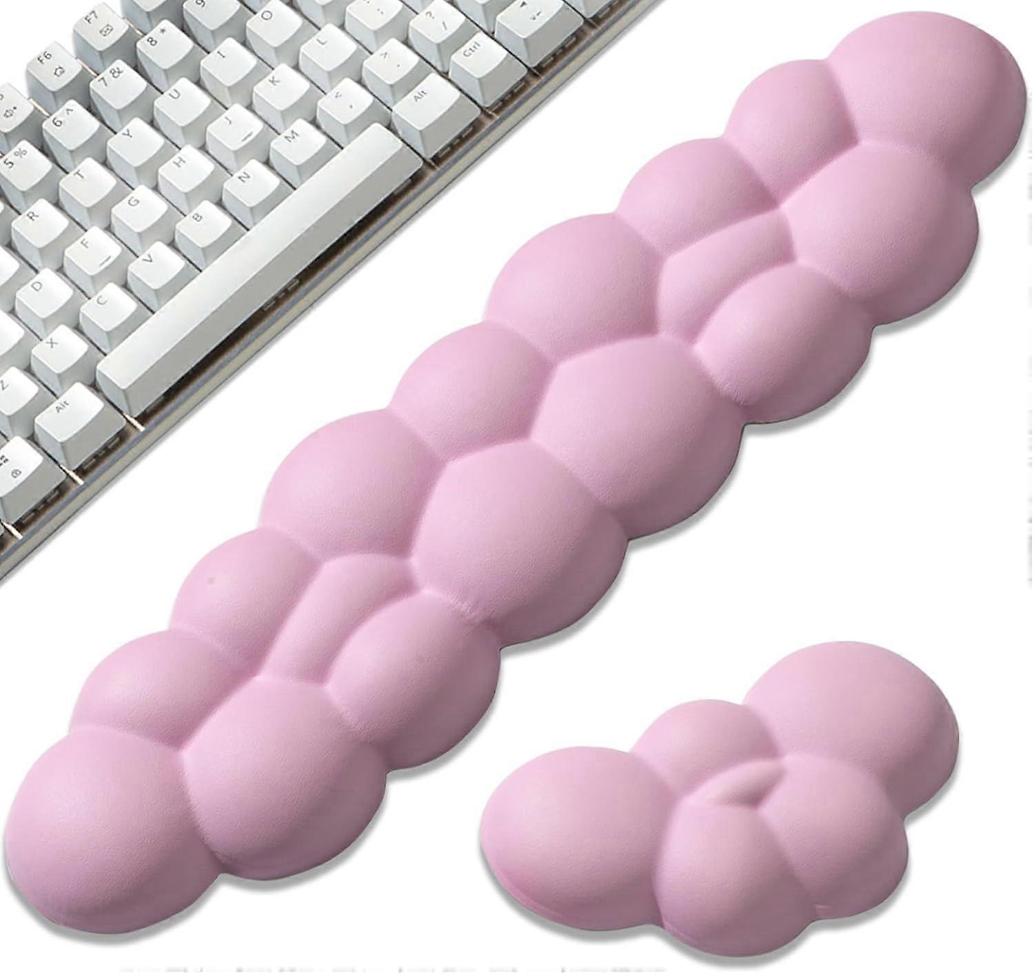 Cloud Keyboard Wrist Rest, Memory Foam Keyboard & Mouse Wrist Rests Set, Ergonomic Wrist Support Pain Relief for Office Gaming Use
