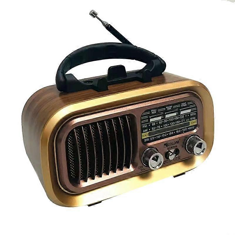 Retro FM/AM/SW Radio Full Band Portable Radio Receiver Wireless Bluetooth Speaker MP3 Player Suppo