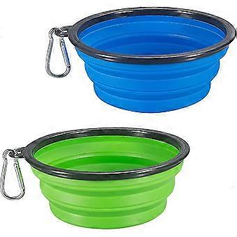 2-Pack Extra große Größe zusammenklappbare Hundeschüssel, Lebensmittelqualität Silikon Bpa Frei, faltbare erweiterbare Tasse Schüssel für Haustier Katzenfutter Wasser Fütterung Tragbare Trave