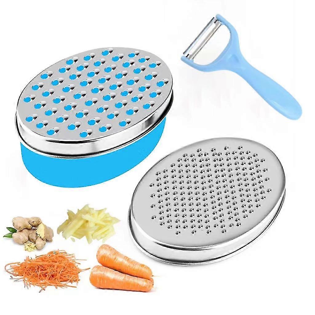 Oval Cheese, Cheese, Fruit And Vegetable Double Sided Graterblue