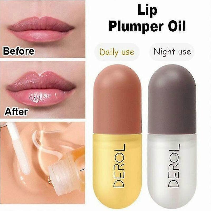 2Pcs/Kit Day & Night Lip Plumper Kit-Instant Volumising Lip Pump Enhancer Fuller