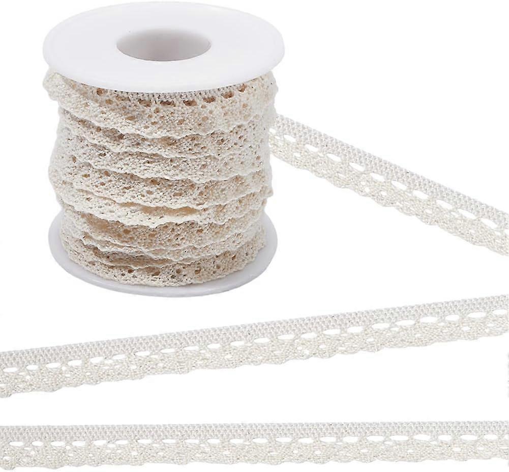 7.5 Yards Polyester Elastic Lace Trim Lace Ribbon For Neckline Sleeve Hemline Material Floral White 5/8 inch(15mm)