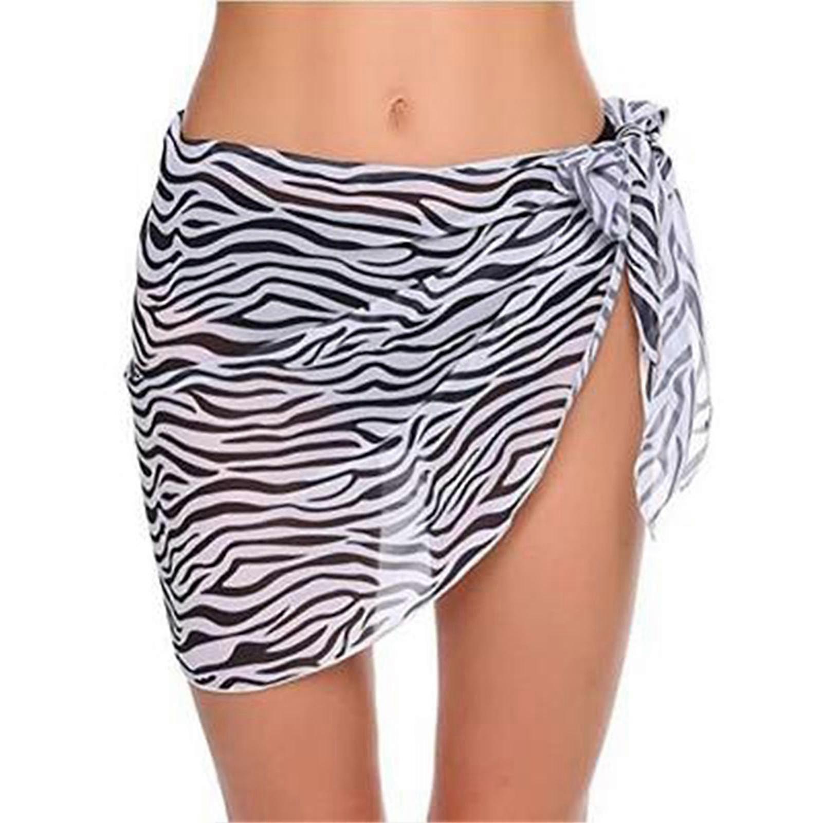 Femmes Short Beach Sarongs Chiffon Maillot de bain Couvertures Bikini Wrap Jupe Côté Ouvert pour l’été Chaud