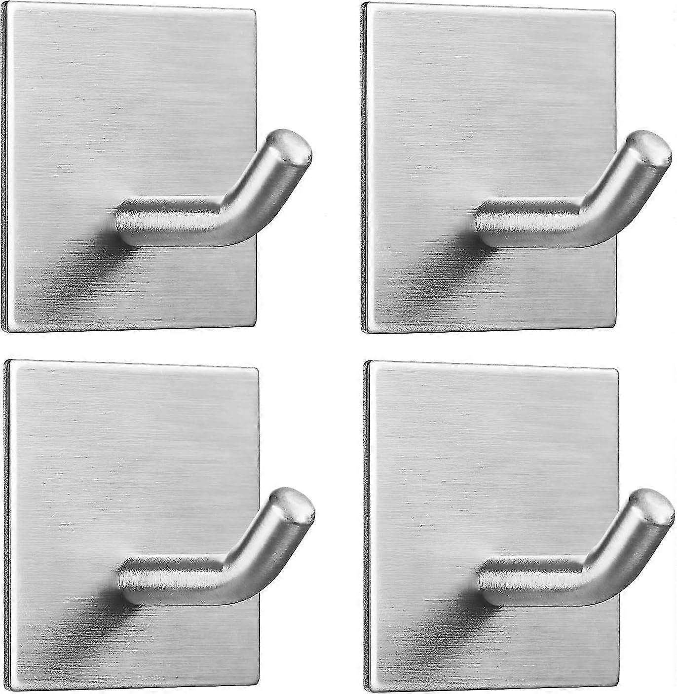 KINZON 4 Pices Crochet Adhsif Mural, Porte Serviette auto-adhsif en Acier Inox