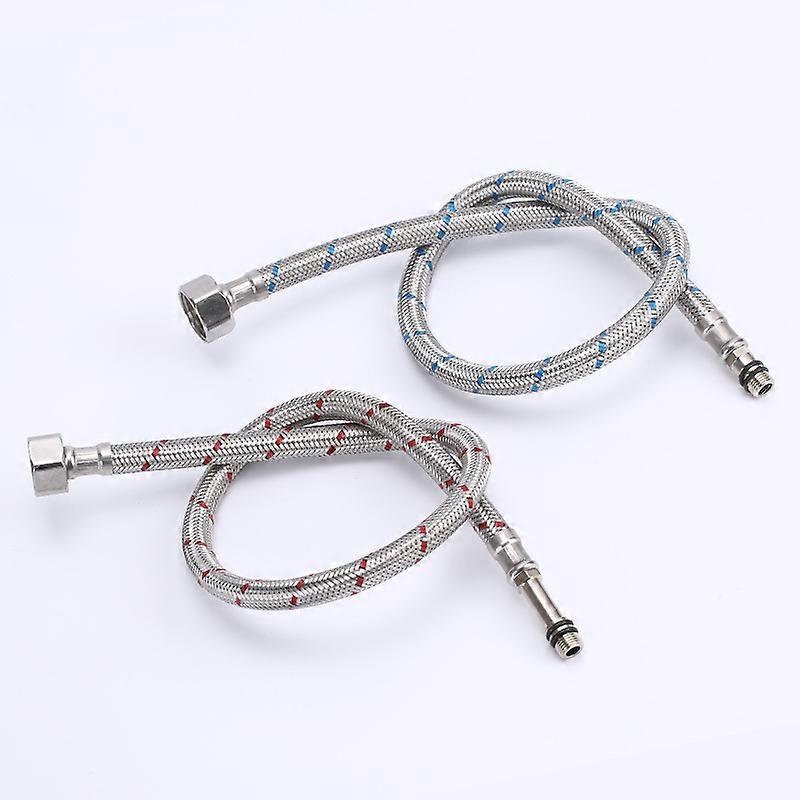 2PCS Flexible Connecting Hoses Faucets 60cm Hot and Cold Water Hose Extension for Single Handle Faucet Sink Kitchen Sink Bathroom A