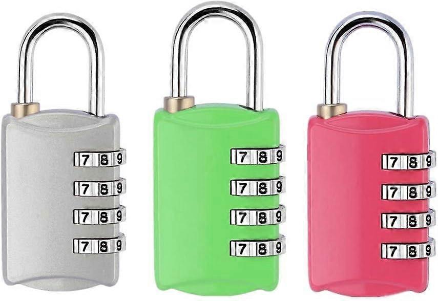 3-osainen yhdistelmälukko, 4-numeroinen yhdistelmäriippulukko - turvallinen ja varkaudenesto, valmistettu sinkkiseoksesta -