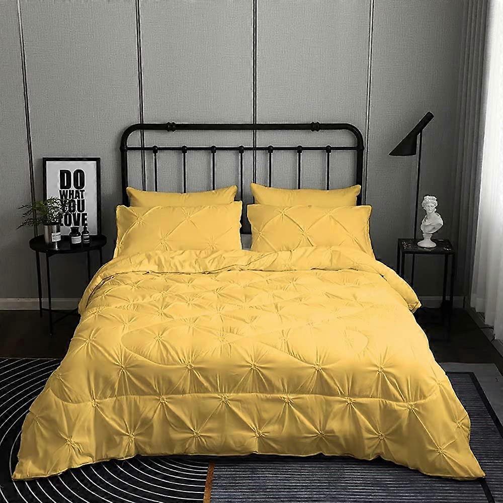 Pintuck Pinch Pleat Design Comforter Set Full Size, Down Alternative Microfiber Duvet Sets (1 Comforter + 2 Pillow Shams) Best Modern Bedding for Wome