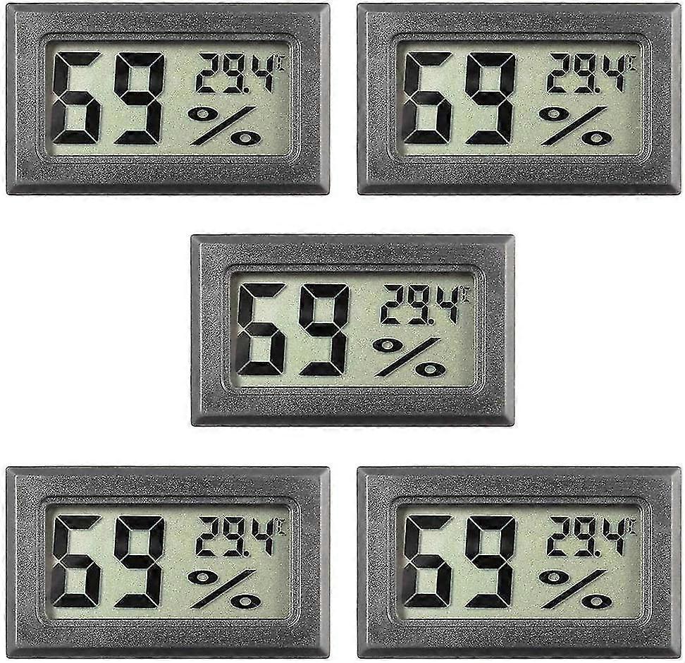 5-pack Mini Hygrometer Small Digital Thermometer Hygrometer Lcd Monitor Indoor