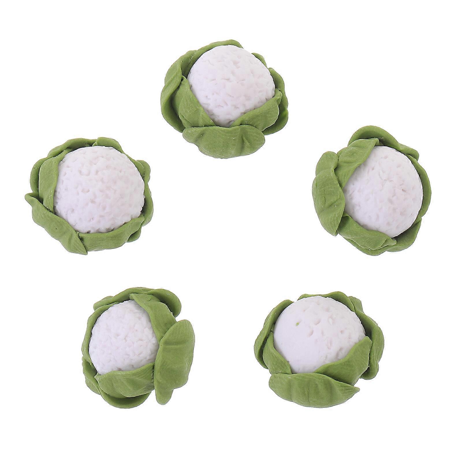 5pcs Realistic Mini Broccolo Model Simulation Broccolo Mini Vegetable Doll House  Accessories
