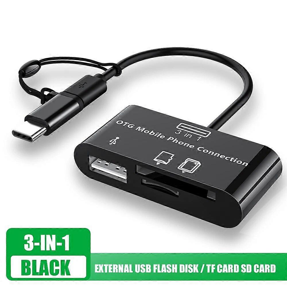 3in1 Hub Multi-function USB Hub Card Reader TF/SD/U Disk/Mobile Phone Camera Android Type-c OTG Universal Expansion Card Reader