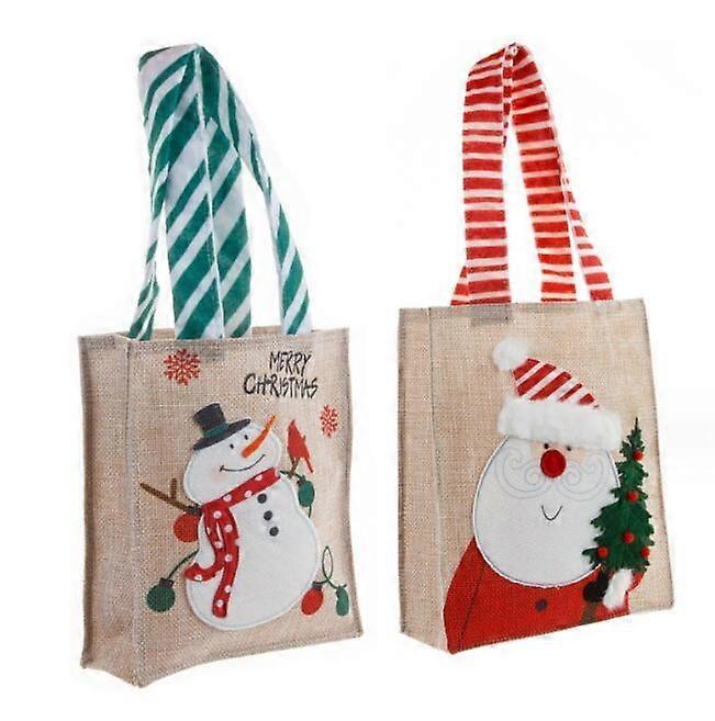 Christmas Tote Burlap Gift Bag