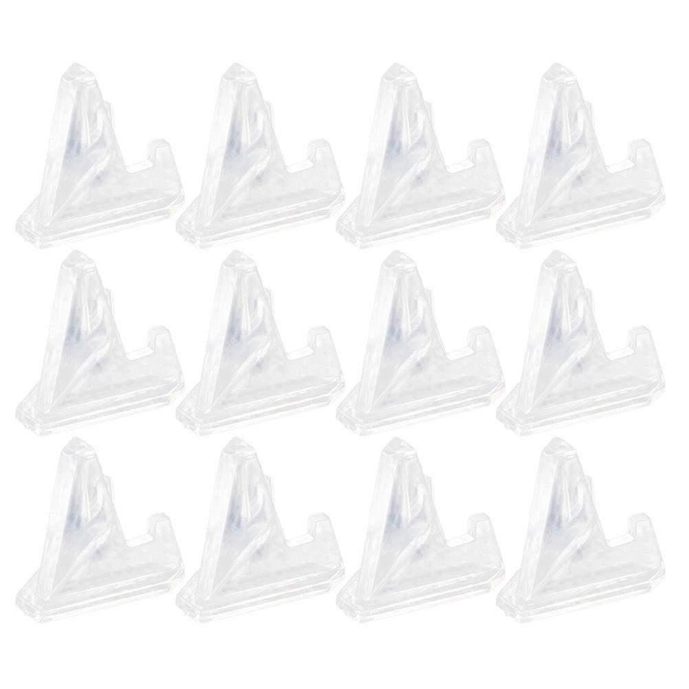 12 stk Clear Book hyller Coin Display Rack Display Easel Stand Mini Easel Picture Stand