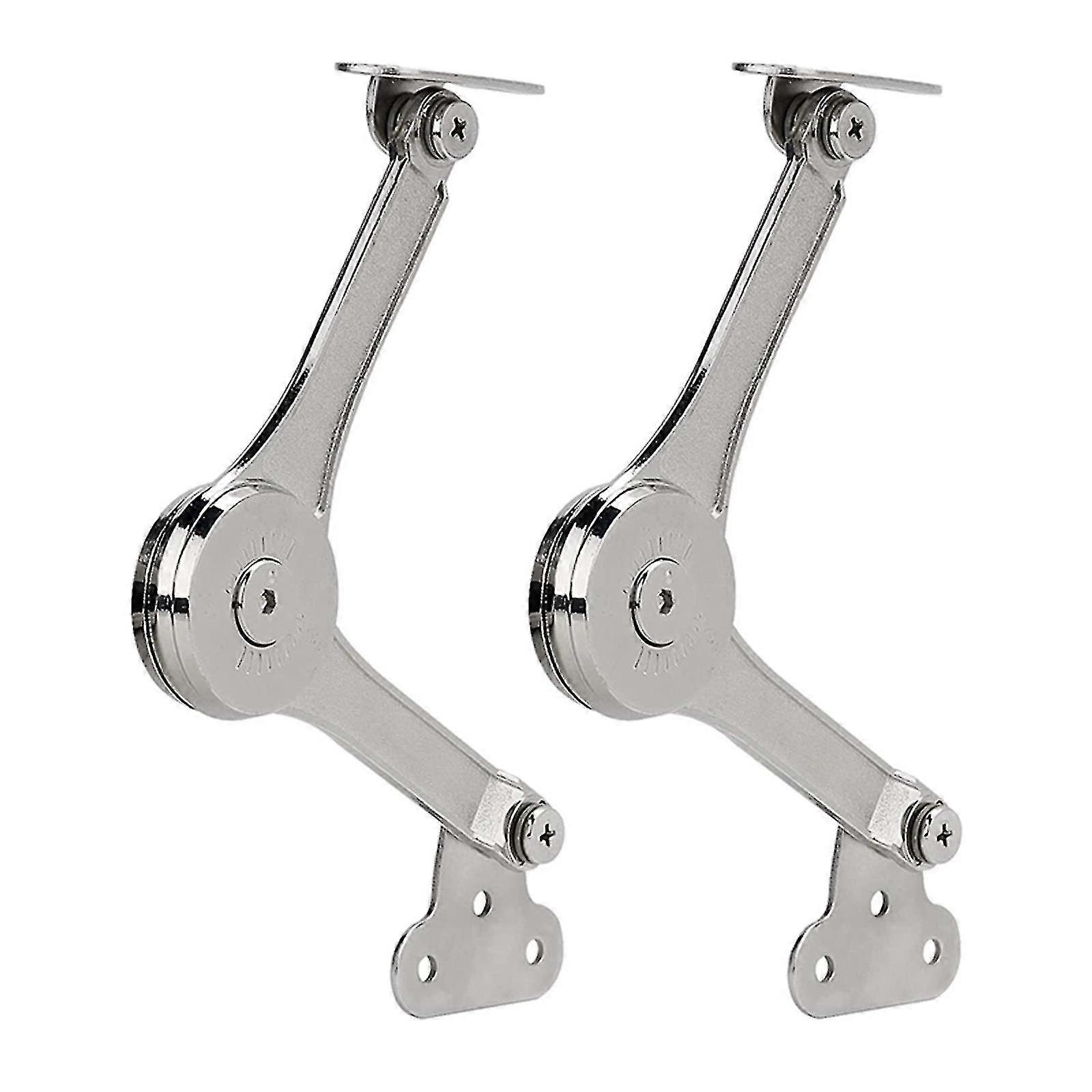 Heavy Duty Lid Support Hinges Soft Close Folding Lid Stay Hinge Keep Lid Hinge (2 pcs, silver)