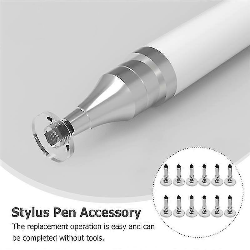 12pcs Universal Tip Capacitive Stylus Touch Screen Pen Nibs Silicone Replacement Pencil Tip For Tab