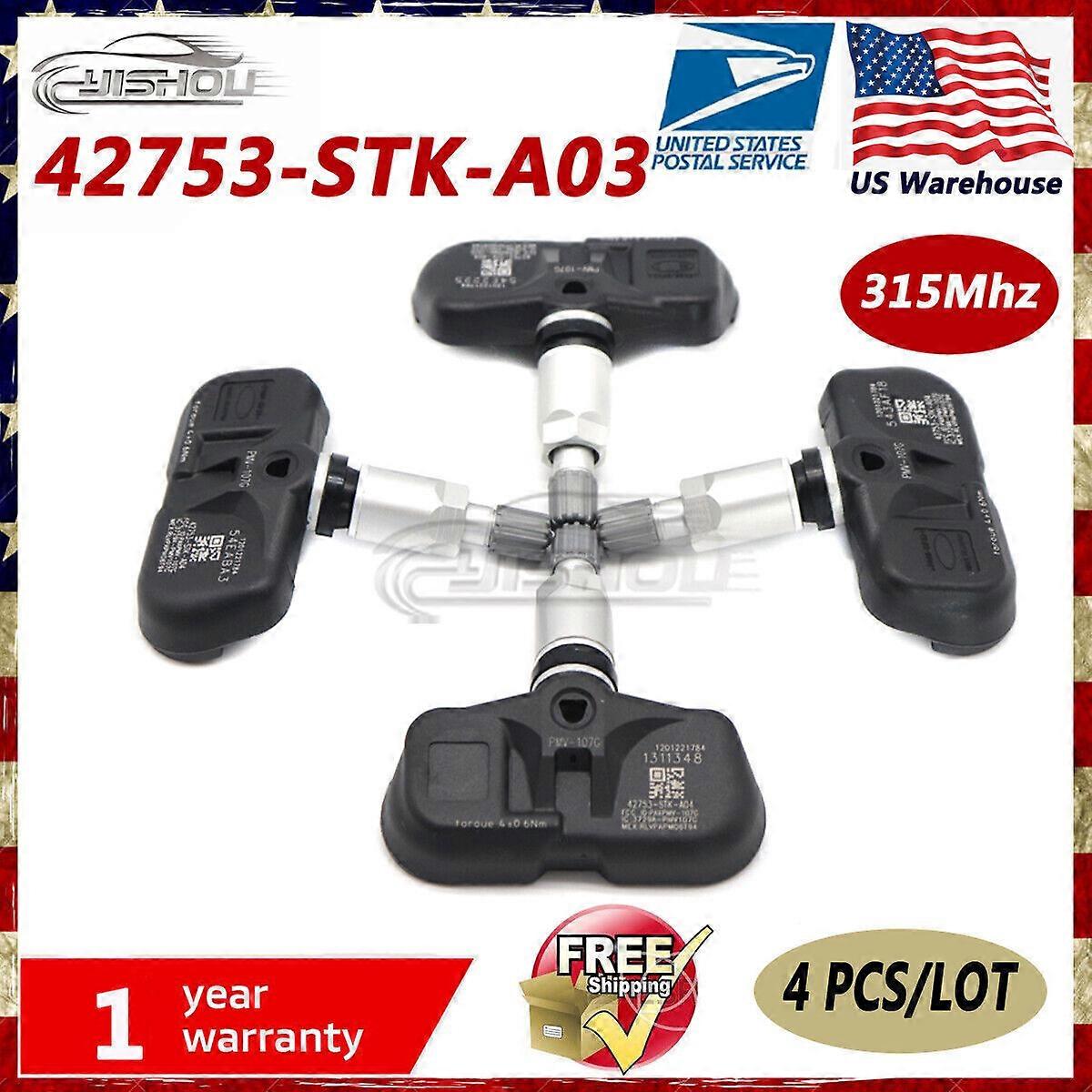 4x 42753-STK-A04 TIRE PRESSURE TPMS SENSOR For Acura MDX RDX Honda Pilot