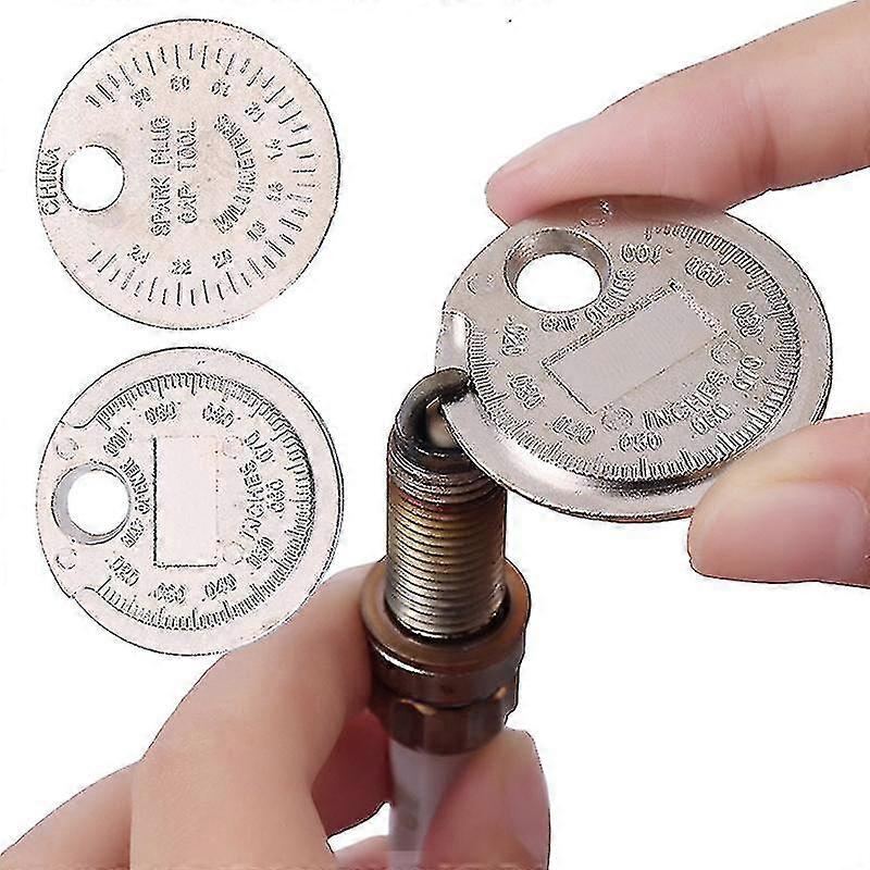1pc 0.6-2.4mm Range Coin-type Spark Plug Gage Gap Tool Feeler Spark Plug Gap
