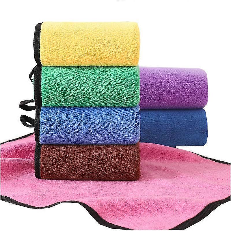 6pcs Extra Thick Microfibre Cleaning Cloths Towels, Super Absorbent Plush Cloths for Car Wash, Cleaning and Drying - 11.8 x 15.8 inch