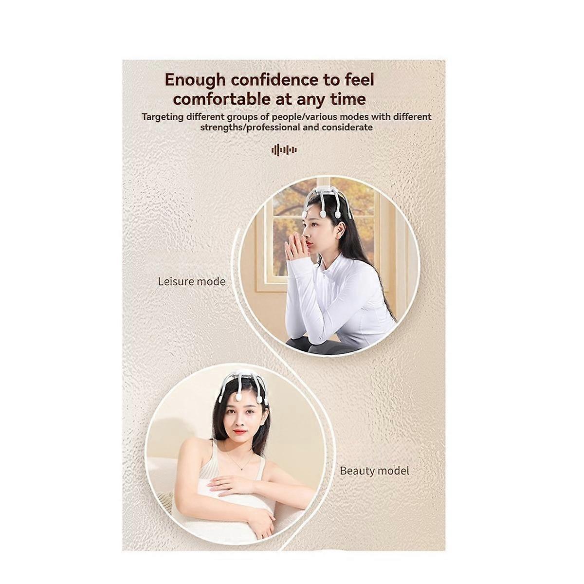 Scalp Massagers 3 Modes 8 Vibrating Contacts Portable Cordless 360 Degree Electric Vibrating Scalp