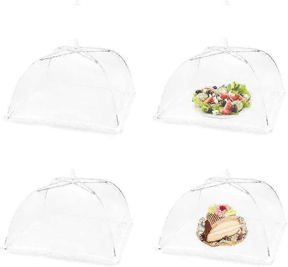 4 Pieces Pop-Up Mesh Food Covers, Reusable Folding Food Mesh Covers