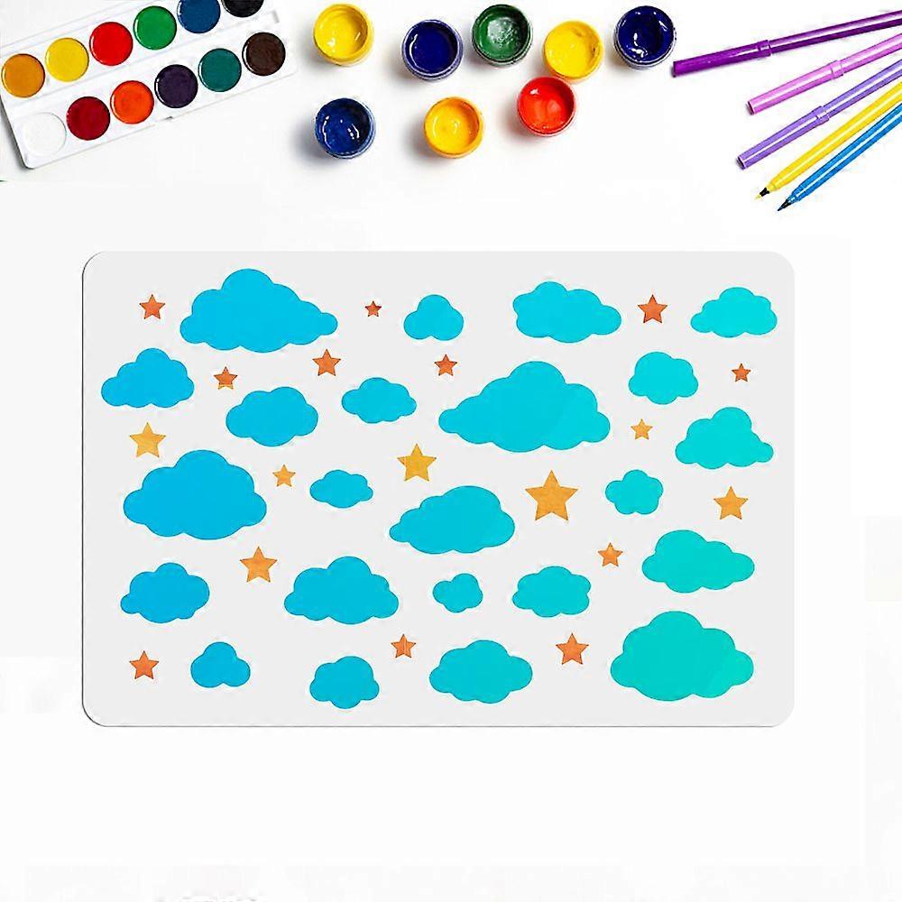 PET Hollow Out Drawing Painting Stencils for DIY Scrapbook Photo Album Cloud Pattern 400x600mm