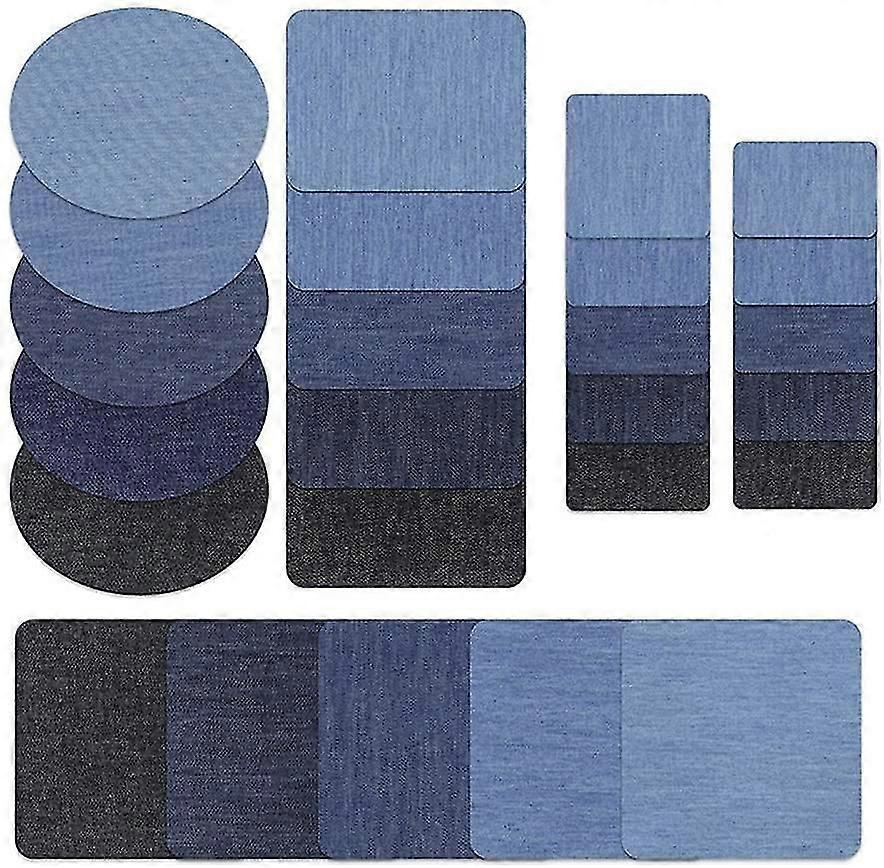 25-piece Denim Cotton Patch Ironing Repair Kit