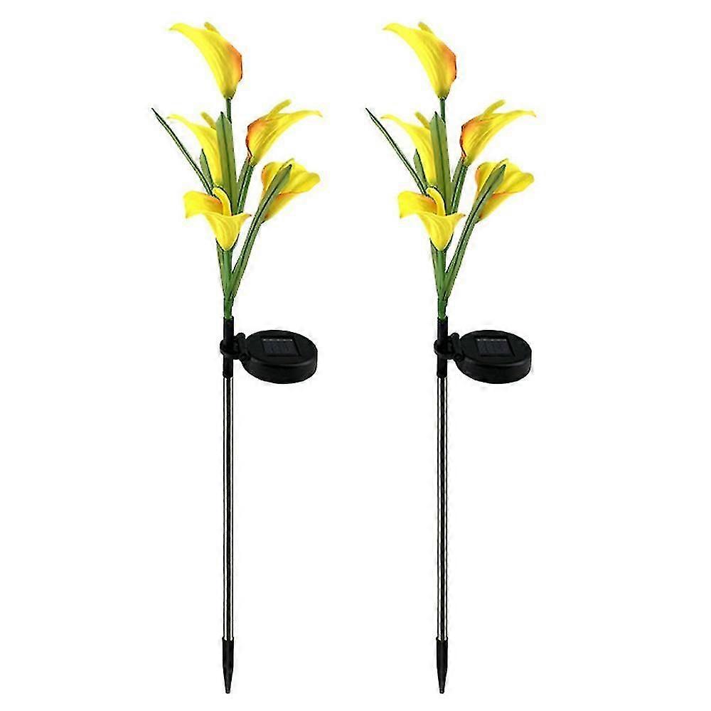 2 Pa Solar Calla Lily Garden Lights, Color Changing Led Lights For Holiday Gifts Wedding Party,4015