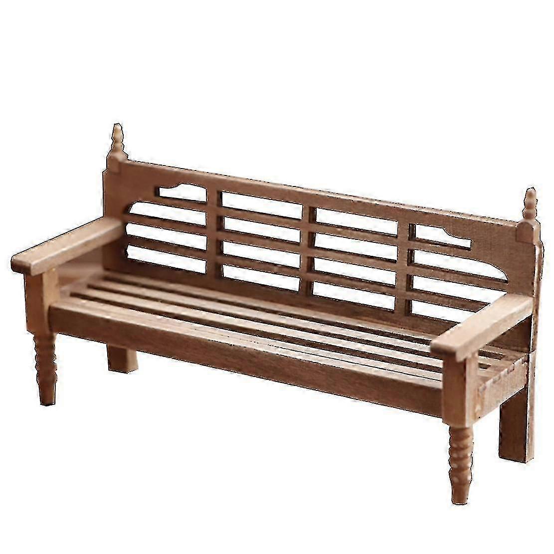 01:12 مصغرة بارك مقاعد البدلاء، حديقة صغيرة الباحة بارك الخشب كرسي الدمى الديكور حديقة التبعي