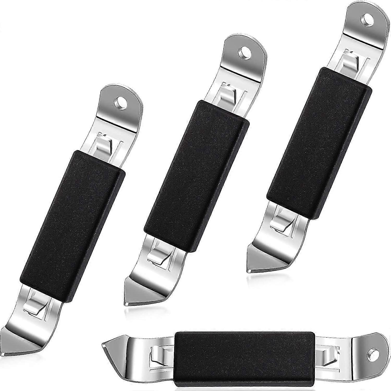 Magnetic Bottle Openers Classic Stainless Steel Punch Opener Can Tapper Bottle Opener With Magnet(black,4 Pieces)