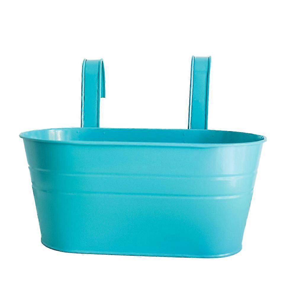 Detachable Peg Oval Planter For Balcony Garden With Metal Iron Railings