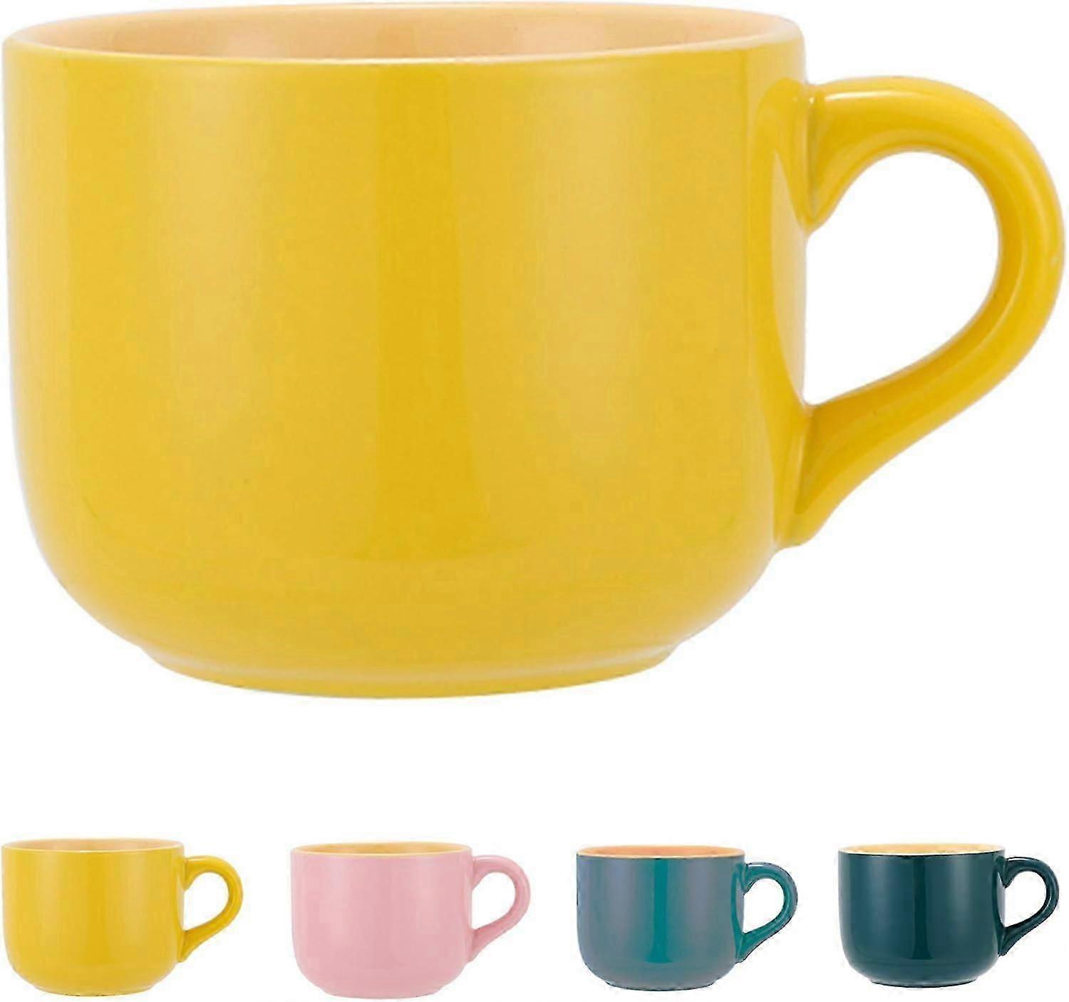 كوب شوفان كبير من البورسلين SBSG - كوب قهوة عريض 23 أونصة (680 مل) ، كوب إفطار ووعاء شوربة ، ميكروويف وغسالة صحون آمن ، كوب سيراميك للحليب ،