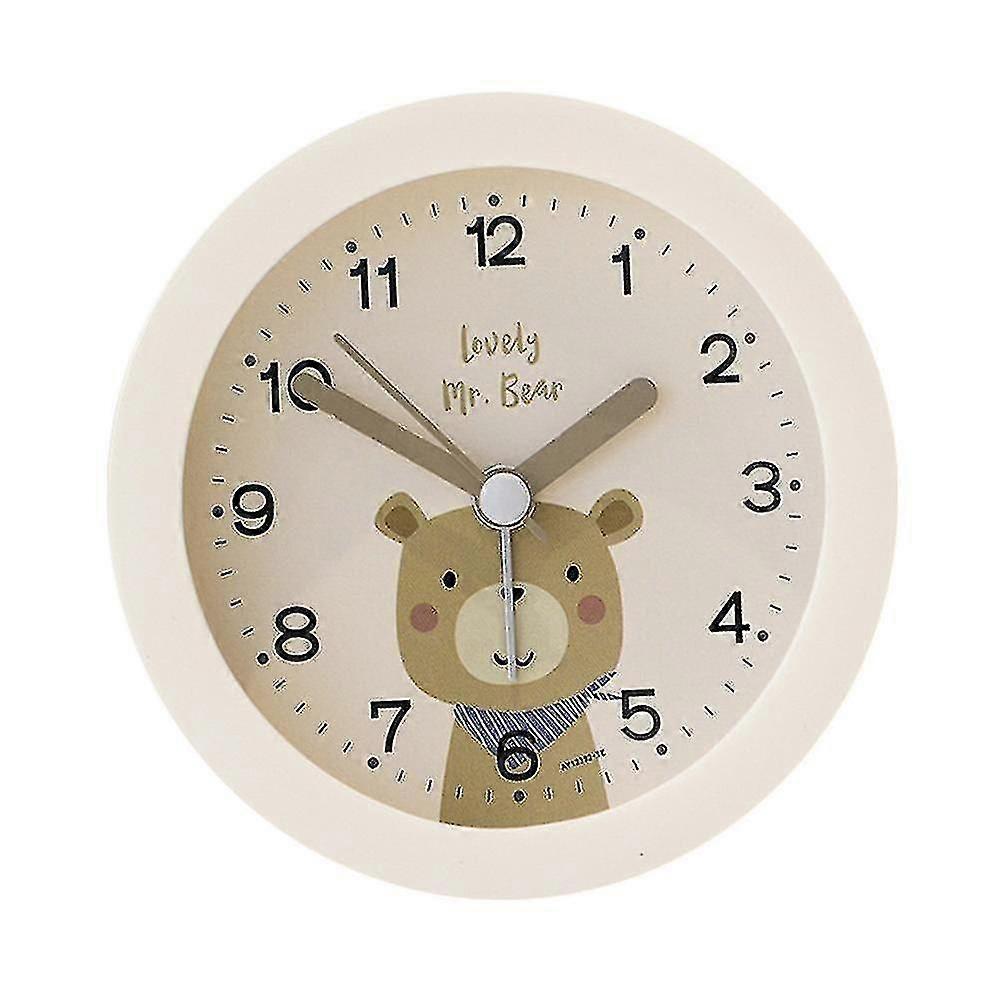 Barnväckarklocka utan tickande pojkar flickor rund tecknad ljusväckarklocka reseväckarklocka S