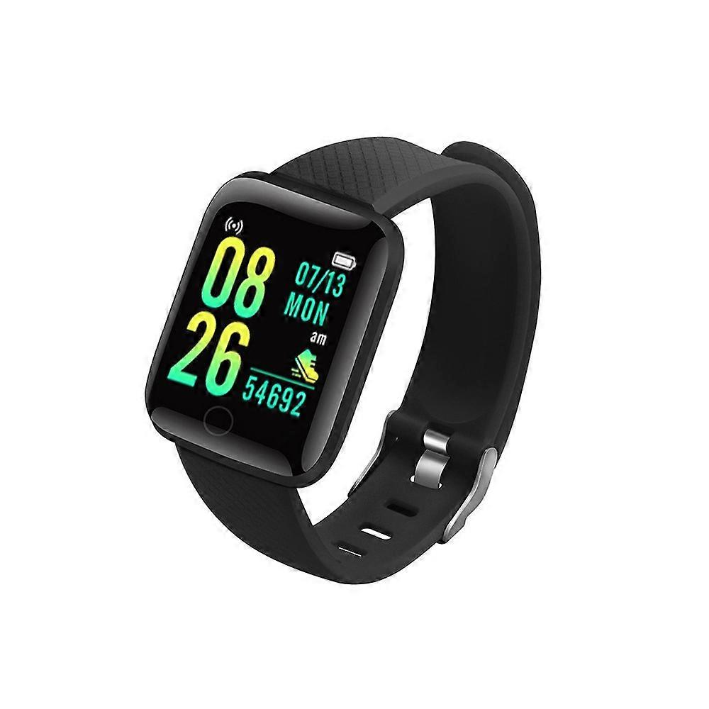 LED Electronic Watch Waterproof Square Digital Watch-Black