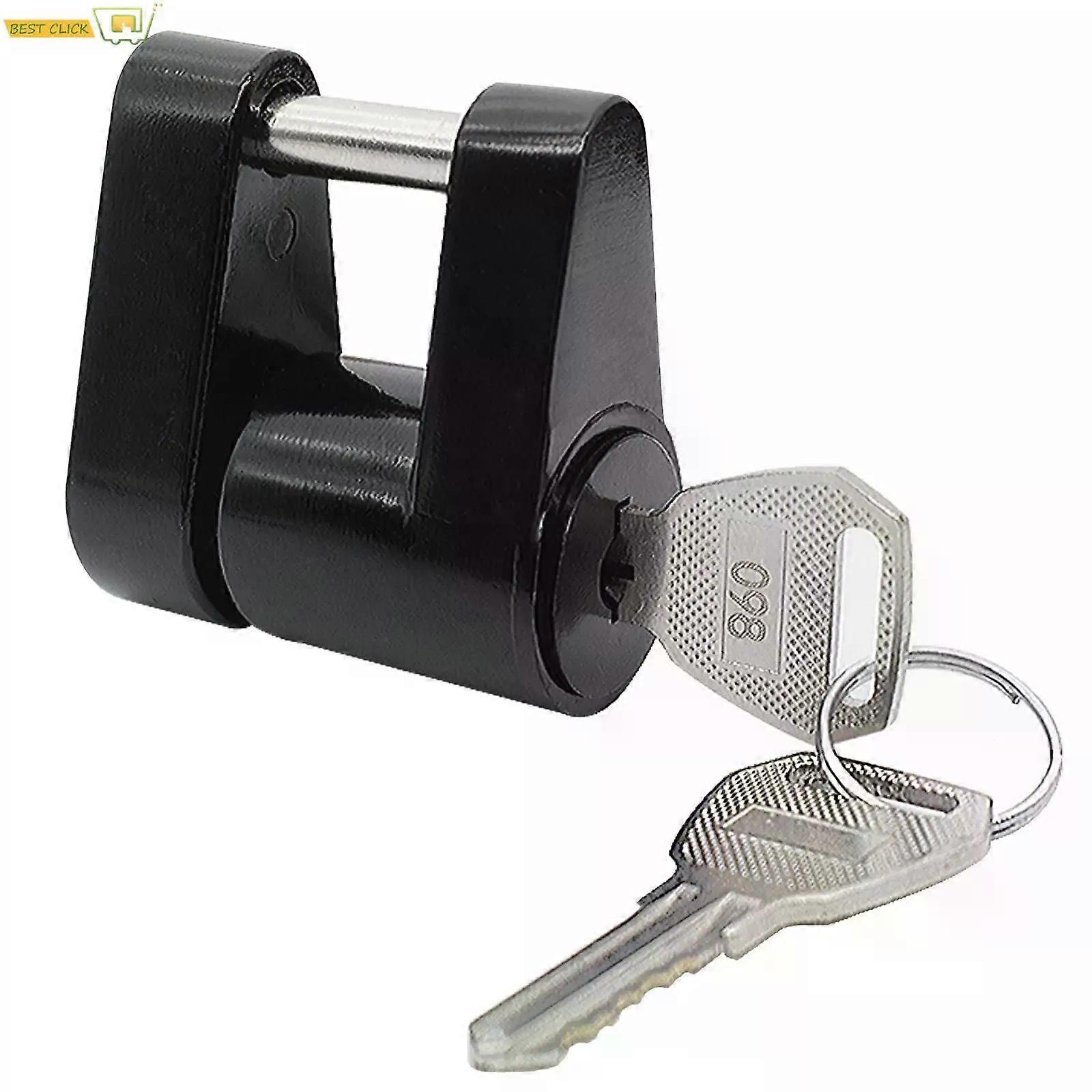 Trailer Hitch Coupler Lock Heavy-Duty Hook Lock Anti-theft Durable Trailer Coupler Padlock Repalcement Parts Security Protector MAXP