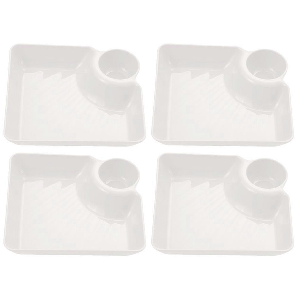4Pcs Kunststoff Serviertablett Servierplatten Tablett für Snacks Lebensmittel Cookies Französisch Frites